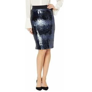 Vince Camuto Navy Sequin Midi Skirt